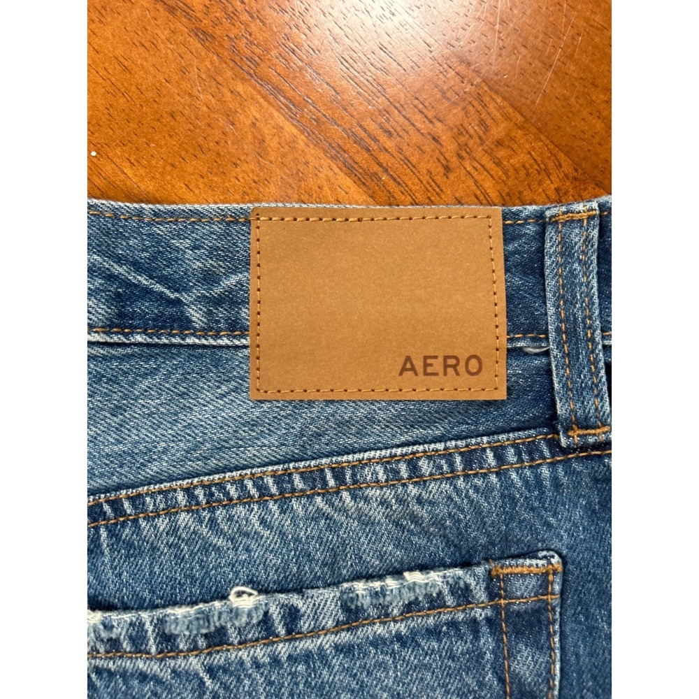New Aeropostale Denim Shorts Womens 12 Blue Distressed Vintage High Rise Shorty - Picture 11 of 11